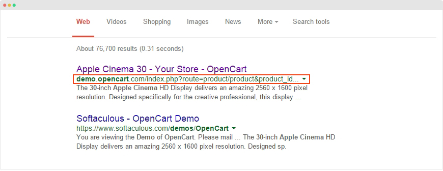 page url